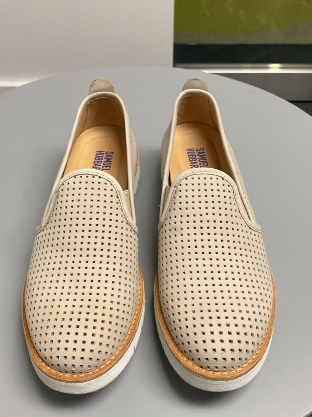 Samuel Hubbard Women’s Perforated Leather Loafer — beige